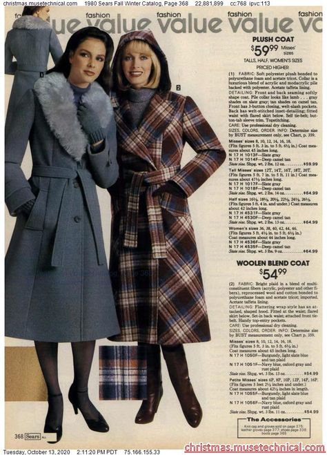 1980 Sears Fall Winter Catalog, Page 368 - Christmas Catalogs & Holiday Wishbooks 1989 Fashion, 1980’s Fashion, Vintage Catalog, Woman Boots, Clothing Reference, Frozen Costume, Outfits 70s, 80’s Fashion, 70s Women