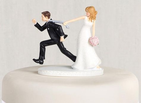 Wedding Cake Topper - Tie Pulling Bride Bridal Cake Topper, Wedding Toppers, Funny Wedding Cakes, Wedding Singer, Groom Wedding Cake, Funny Wedding Cake Toppers, Groom Wedding Cakes, Traditional Wedding Cake, Classic Wedding Cake