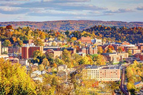 This West Virginia City Has All The Charm Of A Small Town West Virginia Waterfalls, Virginia Waterfalls, West Virginia Travel, Morgantown West Virginia, Morgantown Wv, Virginia Travel, Virginia City, Southern Cities, Outdoor Education