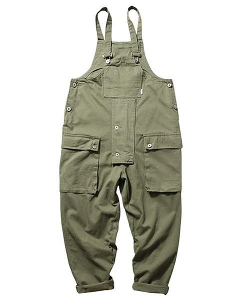 PRICES MAY VARY. Fabric: 100% Cotton - no stretch/Machine Wash Cold / Tumble Dry Low Heat 》》Classic canvas overalls with baggy straight leg fit. Two large pockets on the front and back . 》》Traditional style bib with pockets on the chest and to the sides and button up closures on the sides. Adjustable shoulder straps. 》》Classic and vintage style, buttons, carpenter style.Try it with a tee or shirt! 》》You can wear them around the farm, when you go shopping or hang out. Suitable for daily wear, sch Suspender Jumpsuit, Baggy Dresses, Men Jumpsuit, Cargo Work Pants, Style Overalls, Overalls Men, Overall Jumpsuit, Jumpsuit Men, Outdoor Material