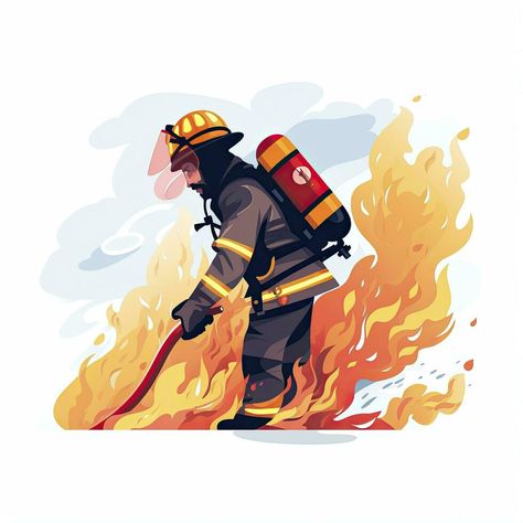 AI generated Minimalist UI illustration of a firefighter extinguishing a fire in a flat illustration style on a white background Firefighter Illustration, Flat Illustration Style, Ui Illustration, Illustration Style, Youtube Banners, Logo Banners, Nature Backgrounds, Flat Illustration, Marketing Design