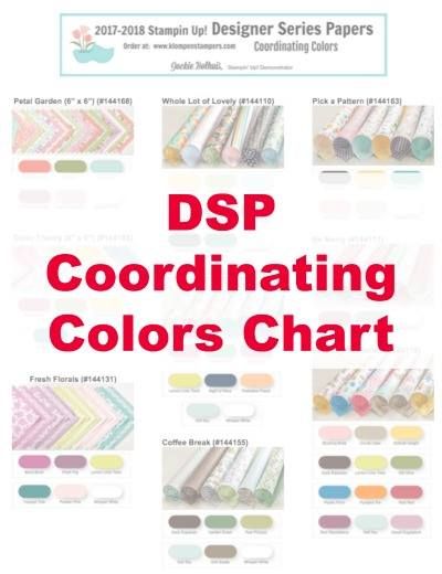 Coordinating Colors chart for Stampin' Up! Designer Series Papers Stampin Up Dsp, Klompen Stampers, Colors Chart, Daisy Cards, Color Reference, Card Techniques, Classic Card, Paper Color, Designer Series Paper