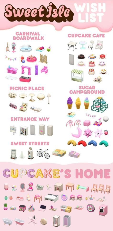 Acnh Cleancore, Kawaii Acnh Island Ideas, Pastel Core Acnh, Acnh Island Designs Kidcore, Acnh Kidcore Items, Acnh Candyland Island, Animal Crossing Candyland, Animal Crossing Design Codes Kidcore, Acnh Candy Island