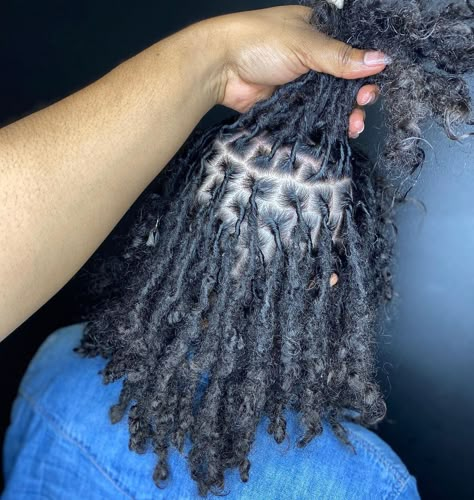 Lock Journey Natural Hair, Curly Ends Locs Black Women, Small Instant Locs, Types Of Locs For Women, Small Locs With Curly Ends, Women Starter Locs, Curly End Locs, Loc Sizes Chart, Instant Locs Natural Hair