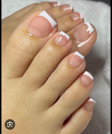 Toe Nail Designs White, White French Tip Toes, French Toe Nails, French Tip Toes, Nails 2025, French Toes, White French Tip, White Nail Designs, Cute Toes