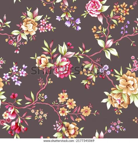 Botanical Flower Pattern Seamless Digital Designwatercolor Stock Illustration 2177345069 | Shutterstock Gold Digital Art, Flower Pattern Design Prints, Allover Flower, Canadian Smocking, Watercolor Flowers Pattern, Botanical Flower Art, Allover Design, Pattern Design Inspiration, Flower Texture