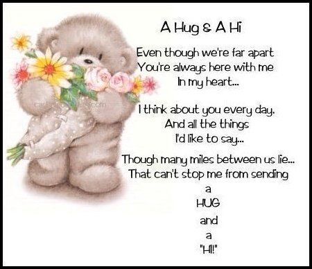 Teddy Bear Quotes, Hug Images, Hugs And Kisses Quotes, Special Friend Quotes, Thinking Of You Today, Thinking Of You Quotes, Hug Quotes, Bear Quote, Best Friendship Quotes