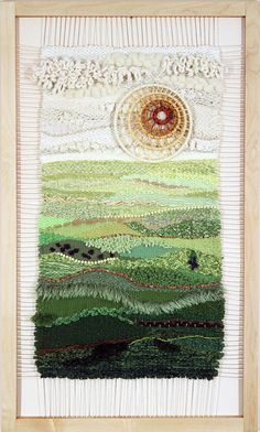 Weaving Landscapes Ideas, Landscape Weaving, Wall Tapestry Diy, Diy Tapestry, Circular Weaving, Weaving Loom Projects, Peg Loom, Weaving Wall Hanging, Weaving Tutorial