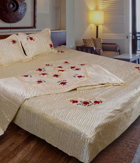 Ac Comforter, Unique Bedroom Ideas, Bedroom Set Designs, Wedding Bed, Bed Cover Design, Designer Bed Sheets, Bed Cover Sets, Satin Pillow, Bed Bedding