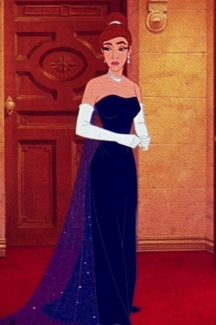 Here's How The Broadway "Anastasia" Characters Compare To The Movie Blue Velvet Dress With Gloves, Anastasia Opera Dress, Blue Dress With Gloves, Anastasia Blue Dress, Anastasia Costume, Dark Blue Velvet Dress, Disney Anastasia, Opera Dress, Choker Diamond