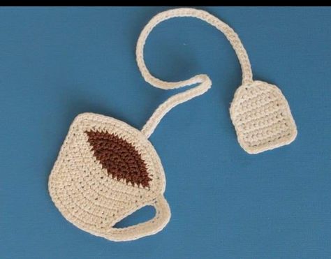 Crochet Coffee Cup Bookmark, Crochet Whale Bookmark, Teabag Bookmark Crochet Pattern, Cupcake Bookmark Crochet, Book Crochet Pattern Free, Crochet Coffee Bookmark, Crochet Suncatchers Free Pattern, Tea Bag Bookmark Crochet, Crochet Tea Cup Bookmark