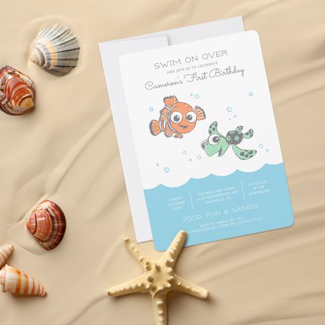 Finding Nemo Third Birthday, Finding Nemo Birthday Party Ideas Diy, Dory First Birthday Party, Finding Nemo Second Birthday Party, Finding Nemo 1st Birthday Party Ideas, Finding Nemo First Birthday Boy, Nemo 2nd Birthday Party, Nemo First Birthday Party, Nemo 1st Birthday Party