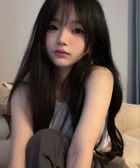 Japanese Girl Icon, Princess Power, Youtuber Dr, Hime Cut, Korean Hairstyles, Japanese Hair, Hair Icon, Long Black Hair, Uzzlang Girl