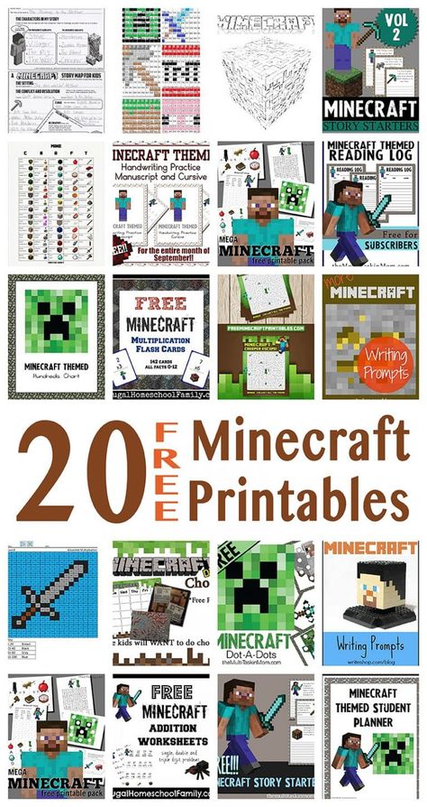 Minecraft Classroom Activities, Minecraft Lesson Ideas, Minecraft Unit Study, I Spy Minecraft Printable, Minecraft Homeschool Ideas, Minecraft Kindergarten Worksheets, Minecraft Birthday Printables Free, Minecraft Activity Sheets Free Printable, Minecraft Worksheets Free Printable