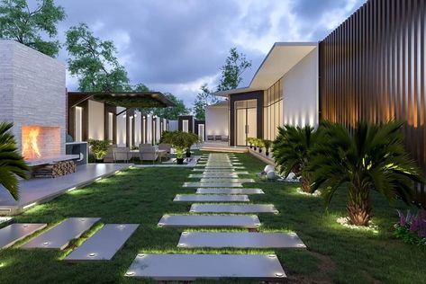 Dubai Landscape, Crafts Outdoor, Morden House, Contemporary Landscape Design, Dubai Lifestyle, Sustainable Landscaping, Commercial Landscaping, New Architecture, Boundary Walls