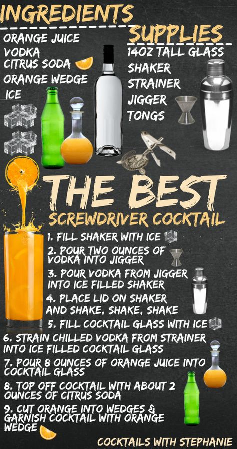 Screwball Whiskey Drinks Easy, Screw Driver Drink, Screwdriver Drink Variations, Screwdriver Drink Recipe, Screwdriver Recipe, Screwdriver Drink, Cocktails Based On Movies, Screwdriver Cocktail, Refreshing Drinks Alcohol