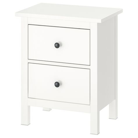 HEMNES 2-drawer chest - white - IKEA Hemnes Shoe Cabinet, Commode Design, Sliding Shelves, 8 Drawer Dresser, Ikea Bedroom, Ikea Hemnes, Drawer Inserts, White Chests, White Stain