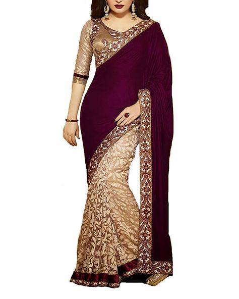 Raj Laxmi Velvet Saree(Gfs1399_Brown): Amazon.in: Clothing & Accessories Saree Velvet, Velvet Saree, Maroon Saree, Salwar Kamiz, Indian Woman, Designer Sarees Online, Party Kleidung, Net Saree, Latest Sarees