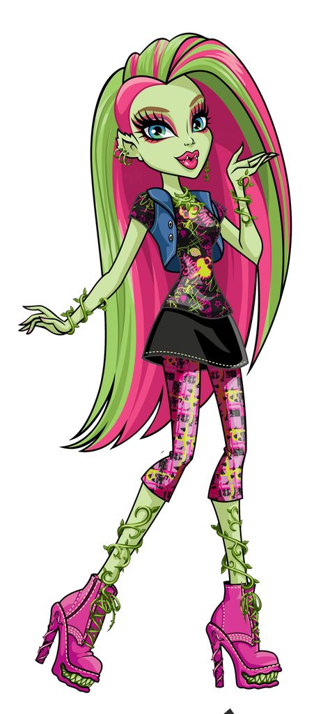 Venus HQ Cut Out by ShaiBrooklyn on DeviantArt Monster High Doll Collection, Monster High Makeup, Venus Mcflytrap, Plant Monster, Character Prompts, Monster High Pictures, Green Characters, Animal Education, Monster High Art