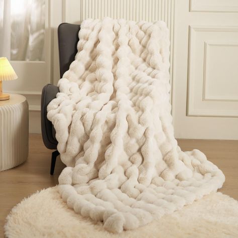 PRICES MAY VARY. Please Recognise the Macinso Brand Shop to buy PLS Sold by Macinso Home Super Thick Blanket That Can Sleep Naked. 100% High-Quality Polyester.Width: 60 inches;Length: 80 inches Our Faux Rabbit Fur Throw Blanket Is Suitable For All Seasons, Specially Autumn And Winter. Double Sided Plush Blankets To Have In Autumn And Winter, Locks In Warmth,Indulge In Luxurious Comfort ,Plush And Inviting To Cuddle Up In. FULLNESS Fabric:This Blanket Offers a Sumptuously Velvety Texture,Crafted Bubble Blanket, White Room Decor, White Throw Blanket, Thick Blanket, Fluffy Texture, Faux Fur Throw Blanket, Fur Throw Blanket, Cute Bedroom Decor, Cozy Room Decor