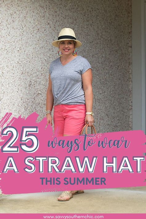 A hat is a great accessory to have in your closet. It can hide a bad hair day during any season. A hat  can  provide sun protection and ward off the heat in the summer, or help hold in heat in the winter. A hat can dress up an outfit or take one down a notch for casual vibes. They are perfect for all seasons, but this article will focus on ways to wear summer hats and straw hat outfits. We’ll explore some of the best straw hat outfits  that will keep you looking cool and stylish all season long. Summer Hat Outfits, Straw Hats Outfit, Hat Outfits Summer, Hat Outfits, Floppy Straw Hat, Outfits For Summer, Floppy Hats, First Down, Wearing A Hat