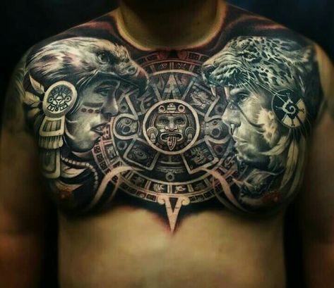 Azteca Tattoo #Aztec #Tattoos #AZTLAN Payasa Tattoo, Traditional Chicano Tattoos, Aztec Warrior Tattoo, Aztec Tattoos Sleeve, Azteca Tattoo, Art Chicano, Mayan Tattoos, Aztec Tattoos, Mexican Tattoo