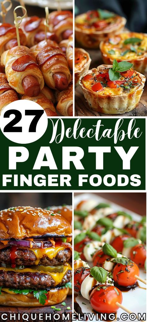 Are you planning a party and looking for simple and easy food ideas to add to the menu? Discover these curated simple and delicious party finger food ideas that will keep your guests coming back for more. Simple Food Ideas For Party, Finger Foods Wedding Reception Simple, Afternoon Party Food, Finger Foods Party Ideas, Finger Food For Party Ideas, Finger Foods For 50th Birthday Party, Dinner Finger Food Ideas, Heavy Finger Foods, Party Pick Up Food