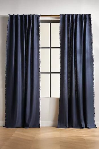 Unique Curtains, Drapes & Window Coverings | Anthropologie Navy Curtains, Chenille Curtains, Unique Hardware, Unique Curtains, Cotton Shower Curtain, Tassel Curtains, Striped Curtains, Curtain Hardware, Floral Curtains