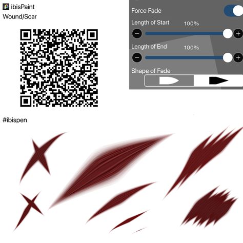 Scratch Brush Ibis Paint, Ibis Paint Brush Code Scars, Scar Ibis Paint Brush, How To Draw Burn Marks, Scar Brushes Ibis, Ibispaintx Brushes, Digital Art Tutorial Beginner, Ibispaint Brush, Brush Codes