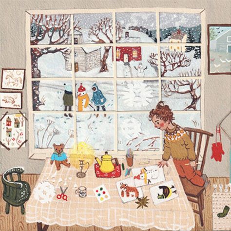 Lore Pemberton, January Days, Winter Illustration, Winter Art, Noel Christmas, Winter Crafts, Gouache Painting, Children's Book Illustration, Whimsical Art