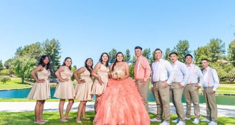 The Quinceanera Court of Honor Attire Quinceanera Court Outfits, Damas And Chambelanes, Butterfly Quinceanera Theme, From Caterpillar To Butterfly, Quince Court, Quince Dances, Quinceanera Court, Quinceañera Photoshoot Ideas, Caterpillar To Butterfly