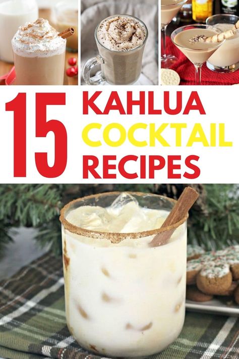 Kahlua cocktails, with their combination of rum and smooth coffee – make the perfect drink (or dessert) for almost any occasion.We are sharing some of our absolute favorite easy Kahlua cocktails recipes. These Kahlua cocktails are perfect for Christmas and can be served all fall long with smores for the ultimate holiday drink experience. #cocktailrecipes #christmascocktails #kahlua #cocktails #winterdrinks Kahlua Drink Recipe, Kahlua Christmas Cocktails, Christmas Cocktails Kahlua, Christmas Cocktails With Kahlua, Kahlua Christmas Drinks, Drink Recipes With Kahlua, Christmas Drinks With Kahlua, Kahlua Drinks Christmas, Christmas Kahlua Drinks