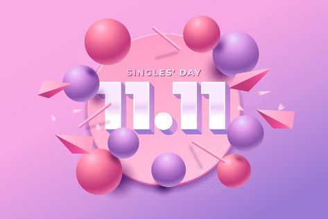 Realistic singles day concept Free Vecto... | Free Vector #Freepik #freevector #sale #shop #festival #event Brand Layout, Denmark Design, Products Photography, Bokeh Effect, Black Balloons, Promotional Design, Sale Banner, Shopping Day, Singles Day