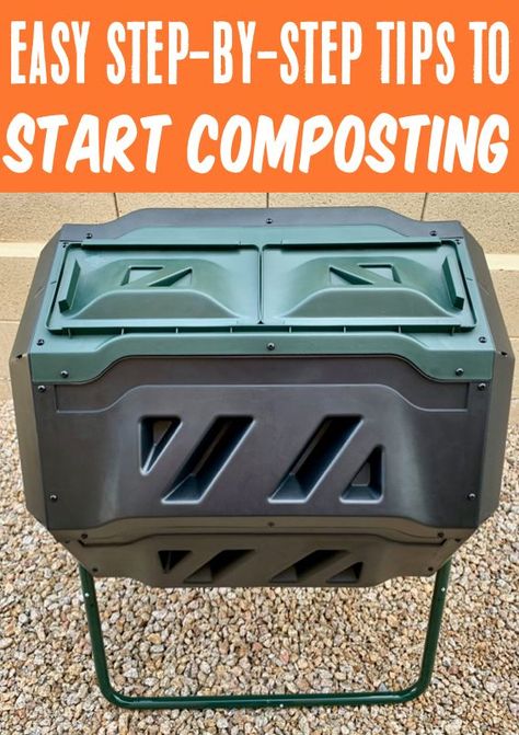 Compost Bin DIY Compost Bin Tumbler, Growing Strawberries Vertically, Best Compost Bin, How To Start Composting, Home Composting, Start Composting, Composting 101, Mason Jar Herb Garden, Compost Bin Diy