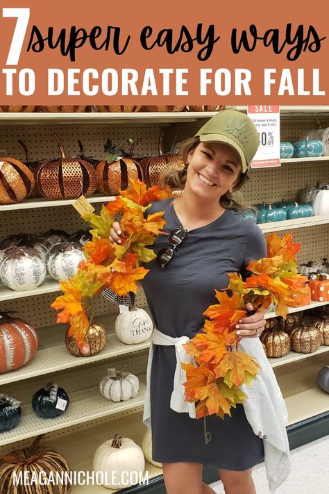 OMG! I love these ideas of adding small fall touches to my neutral decor. It's not too cheesy. I can't wait to decorate for fall now! Diy Fall Entryway Decor, Adding Fall Touches, Simple Fall Mantle Decor Farmhouse, Fall Decor Ideas For Small Porch, Fall Garland Above Kitchen Cabinets, How To Decorate For Fall And Halloween, Small Fall Wreath, Fall Decor Ideas For Bookshelves, Hobby Lobby Fall Decor Ideas 2023