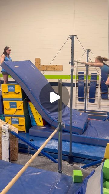 Olympia Gymnastics Drills on Instagram: "Getting over our fears of letting go!  Our level 4’s and 5’s loved this drill!!💙💚 - - - - - - #flyaway #gymnastics #gymnast #coach #bars #olympiagymnasticscenter" Uneven Bars Gymnastics, Gymnastics Levels, Gymnastics Drills, Middle School Hacks, Uneven Bars, Gymnastics Training, Kindergarden Activities, Gymnastics Videos, Getting Over