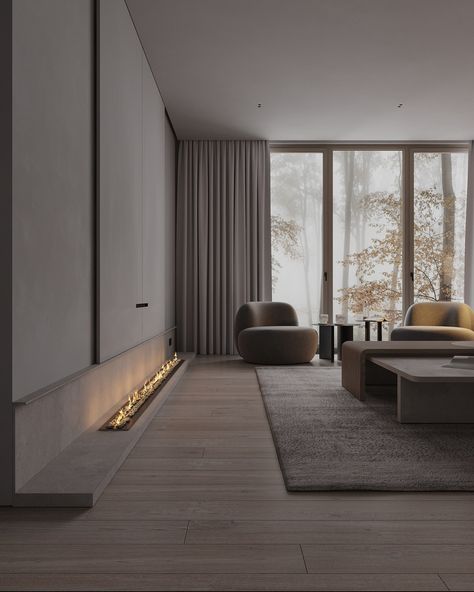 Design Camino, Interior Design Per La Casa, Home Design Living Room, Wallpaper Modern, Minimalism Interior, Design Del Prodotto, 3d Visualization, Modern Wallpaper, Fireplace Design