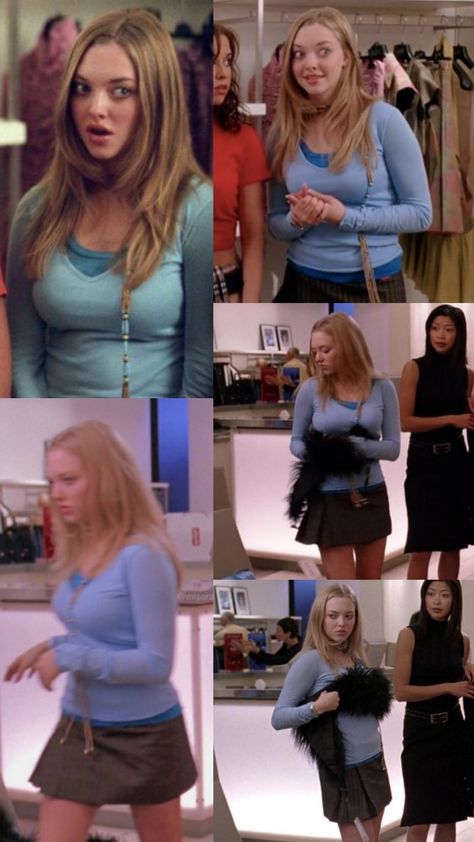 Mean Girls 2004 Outfits, Mean Girls Karen Smith Outfit, Karen Smith Outfit Ideas, 2000s Tv Show Outfits, Karen Mean Girls Outfit, Karen Smith Outfit, Karen Smith Aesthetic, Mean Girls Inspired Outfits, Outfits From Movies