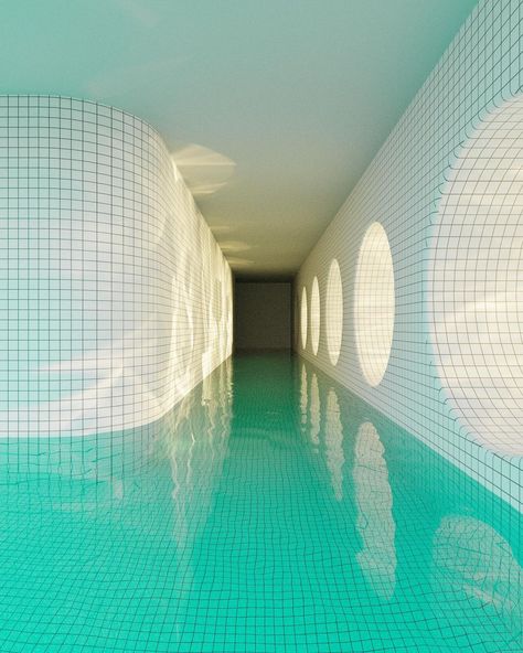 Jared Pike, Dreamscape Architecture, Pool Rooms, Dream Pools, Hotel Interiors, Indoor Swimming, Weird Dreams, Indoor Swimming Pools, White Tiles