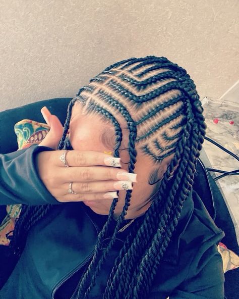 Passion Twist Fulani, Fulani Braids All Back, Fulani Braid Hairstyles For Black Women, Fulani Passion Twists With Curls, Fu Lani Braids, Fulani Braids Into Twists, Hairstyles For Fulani Braids, Fulani Braids Passion Twist, Fulani Braids No Edges