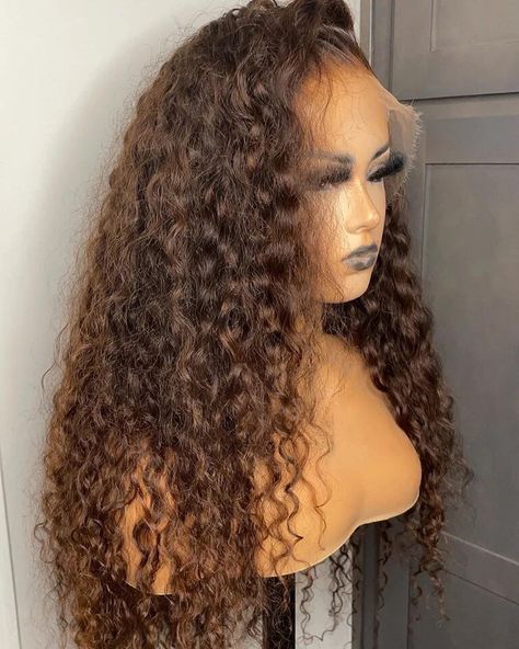 Deep Wavy Lace Front Wigs, Brown Curly Frontal Wig, Brown Loose Deep Wave Wig, Brown Curly Lace Front Wig, Loose Curls Lace Front Wigs, Chocolate Brown Curly Wig, Brown Curly Wigs For Black Women, Chocolate Brown Deep Wave Wig, Brown Wet And Wavy Wig