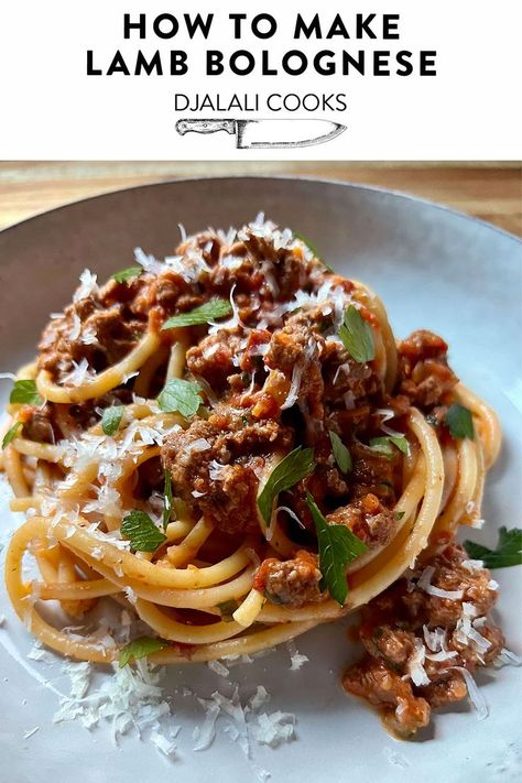 Lamb Bolognese Sauce, Lamb Noodles Recipes, Lamb Pasta Sauce, Lamb Bolognese Recipes, Ground Lamb Pasta, Lamb Pasta Recipes, Lamb Spaghetti, Lamb Sauce Recipes, Lamb Noodles