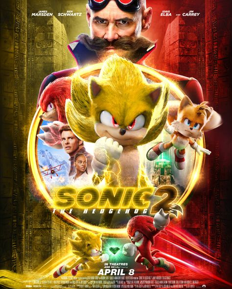 Sonic Movie Redesign, Sonic Poster, Sonic Tails And Knuckles, Tails And Knuckles, Sonic The Hedgehog 2, Sonic The Hedgehog Movie, Sonic The Movie, Sonic Adventure 2, Sonic Tails