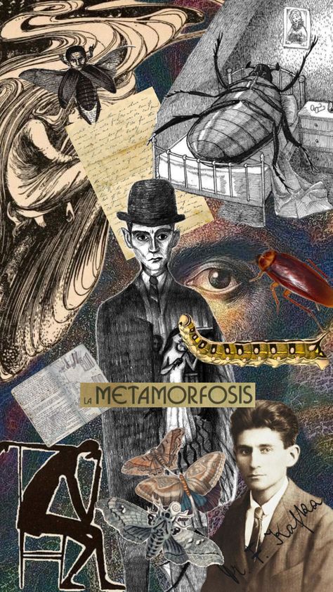 Kafka Metamorphosis Illustration, Franz Kafka Aesthetic, The Metamorphosis Kafka Art, Kafka Wallpaper, Metamorphosis Kafka, Franc Kafka Metamorphosis, Franz Kafka Metamorphosis, Frank Kafka, Kafka Metamorphosis