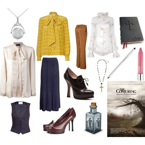 "The Conjuring - Lorraine Warren" by effietron on Polyvore Ed And Lorraine Warren Costume, Lorraine Warren Outfit, Conjuring Lorraine Warren, Lorraine And Ed Warren, Ed And Lorraine Warren The Conjuring, Kimberly Hair, Ed E Lorraine Warren, Ed And Lorraine Warren Books, Lorraine Warren