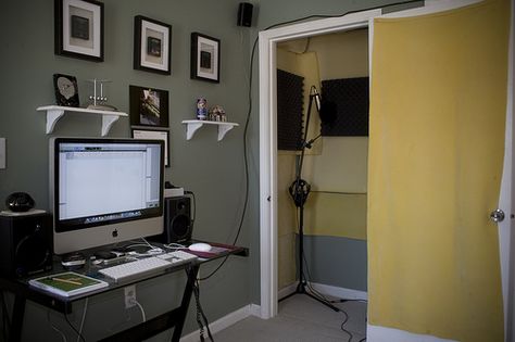 Diy Recording Booth, Music Studio Room Design, Yt Studio, Studio Room Design, Narrow Closet, Recording Booth, Recording Studio Setup, Diy Studio, Home Setup