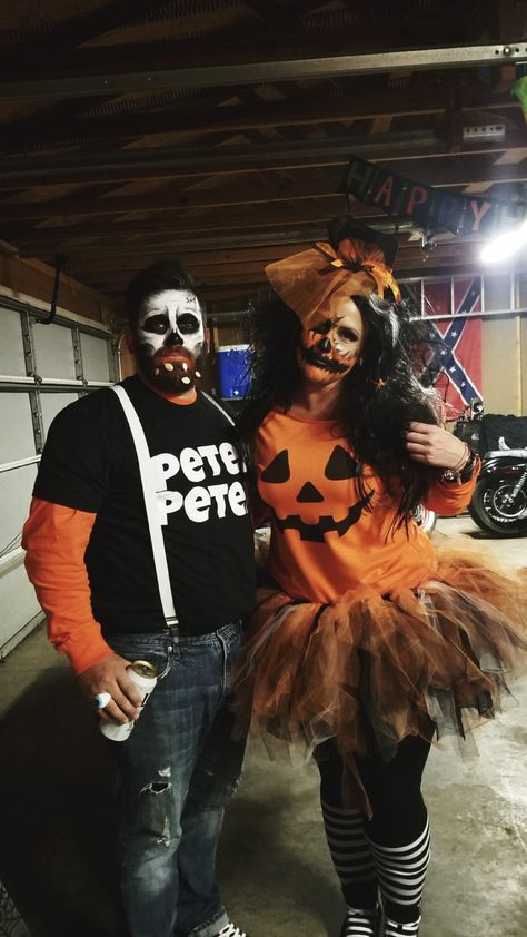 Peter Peter Pumpkin Eater Costume, Peter Pumpkin Eater, Peter Peter Pumpkin Eater, Peter Pumpkin, Pumpkin Eater, Halloween Couple, Couple Ideas, Mens Halloween Costumes, Easy Halloween Costumes