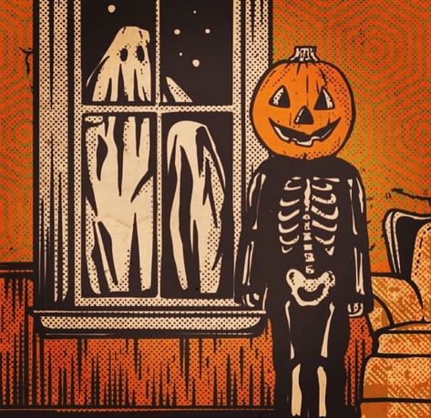 Halloween Ios, Helloween Wallpaper, Vintage Halloween Art, Vintage Halloween Images, Ghost Skeleton, Days Until Halloween, Halloween Artwork, Making Stuff, Halloween Scene