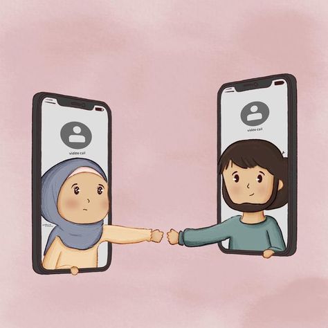 art toon on Instagram: "Long distance relationship be like.. [married couple] @aarttoons #nikkah#marriedcouple #longdistancerelationship#marriage#islam" Long Distance Relationship Cartoon, Long Distance Relationship Art, Marriage Islam, Insatiable Netflix, Long Distance Marriage, Flower Jewellery For Mehndi, Relationship Cartoons, Muslim Couple, Muslim Couple Quotes