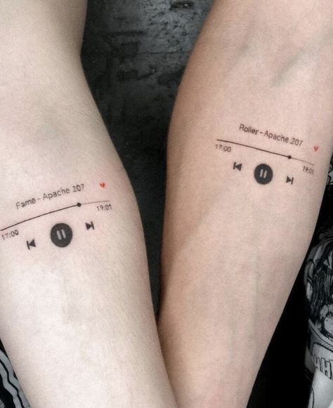 Couples Music Tattoos, Tattoo Ideas Matching, Matching Tattoos For Couples, Couple Tattoo Ideas, Finger Tattoos For Couples, Tattoos For Couples, Couples Tattoo, Best Couple Tattoos, Small Couple Tattoos